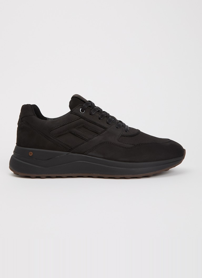 Floris van Bommel Heren De Trikker 02.20 sneaker van nubuck in de kleur Zwart, maat: 43,3