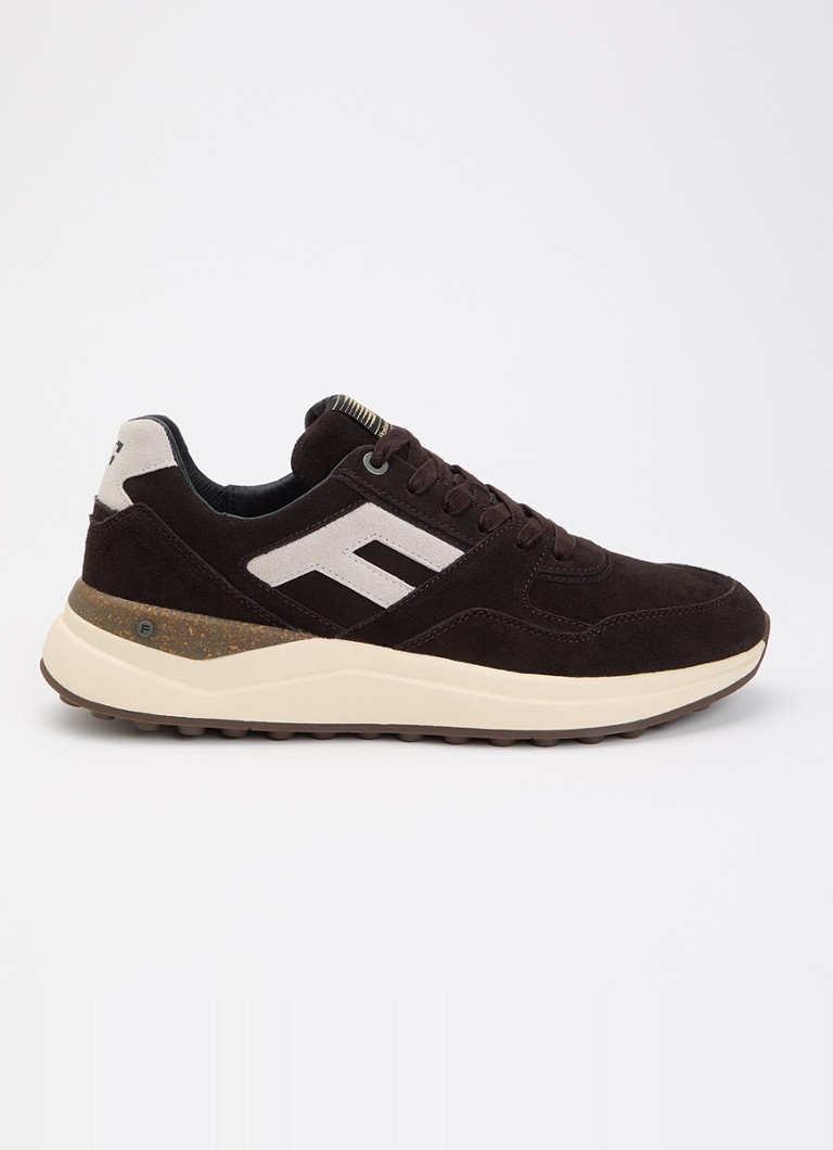 Floris van Bommel Heren De Trikker 05.00 sneaker van suède in de kleur Donkerbruin, maat: 42