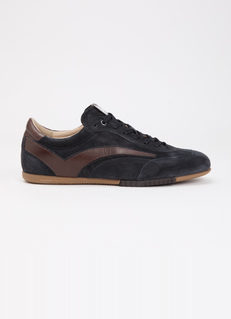 Floris van Bommel Heren De Vlakker 01.01 sneaker van suède in de kleur Donkerblauw, maat: 45,3