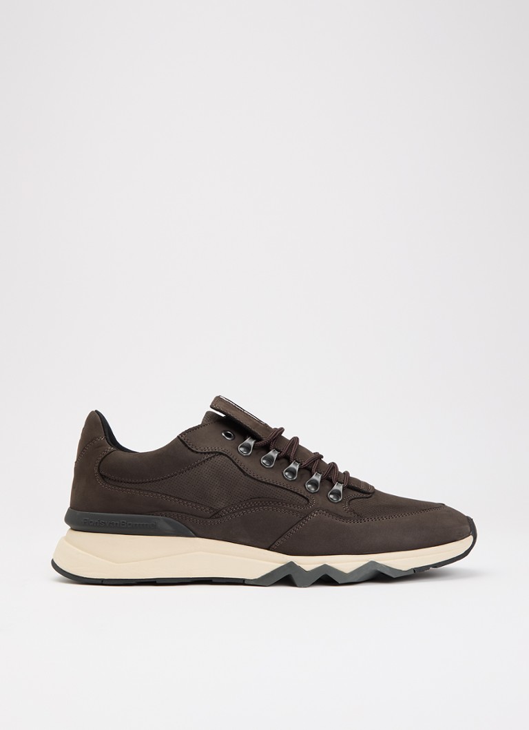 Floris van Bommel Heren De Zager 01.29 sneaker van nubuck in de kleur Donkerbruin, maat: 42