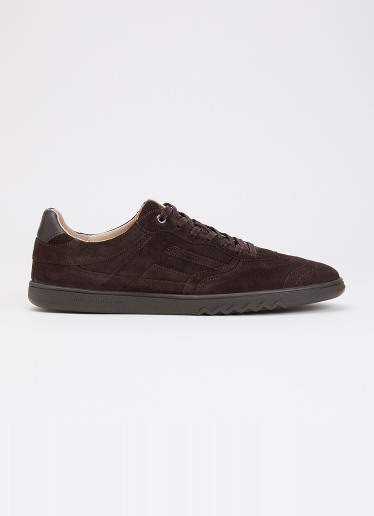 Floris van Bommel Heren De Zaler 04.14 sneaker van suède in de kleur Donkerbruin, maat: 41,3