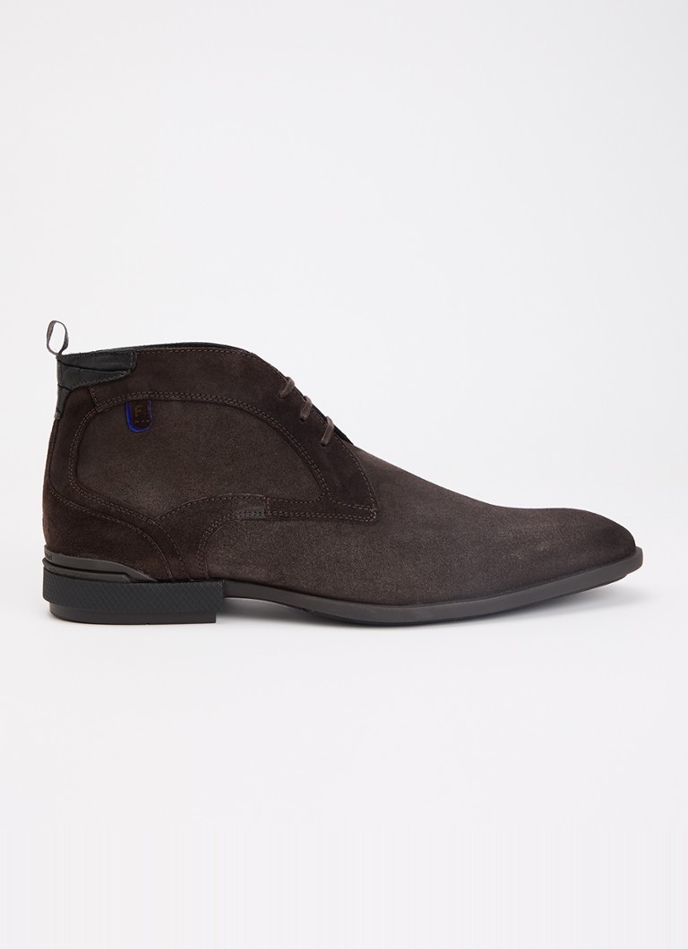 Floris van Bommel Heren De hakker 01.04 veterschoen van suède in de kleur Donkerbruin, maat: 44
