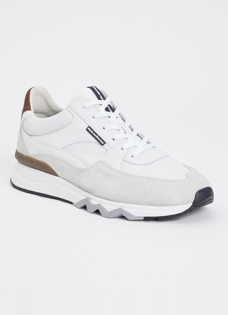 Floris van Bommel Heren De Grommer 07.10 sneaker met suède details in de kleur Wit, maat: 42