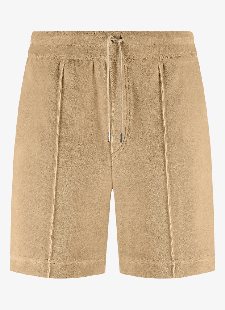 Aurélien Heren Terry straight fit korte broek van badstof in de kleur Beige-260