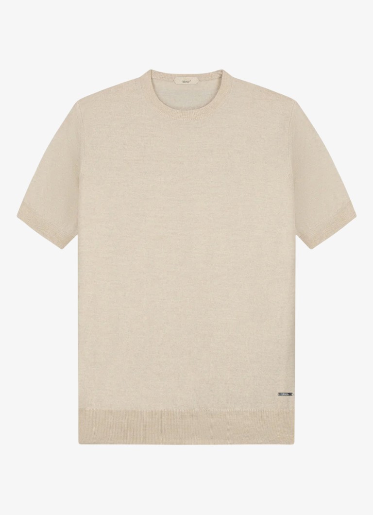 Aurélien Heren T-shirt van merino wol in de kleur Light Beige-271 / Beige