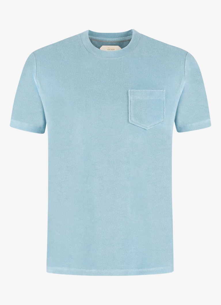 Aurélien Heren Terry Towelling T-Shirt in de kleur Blue Turquoise-441