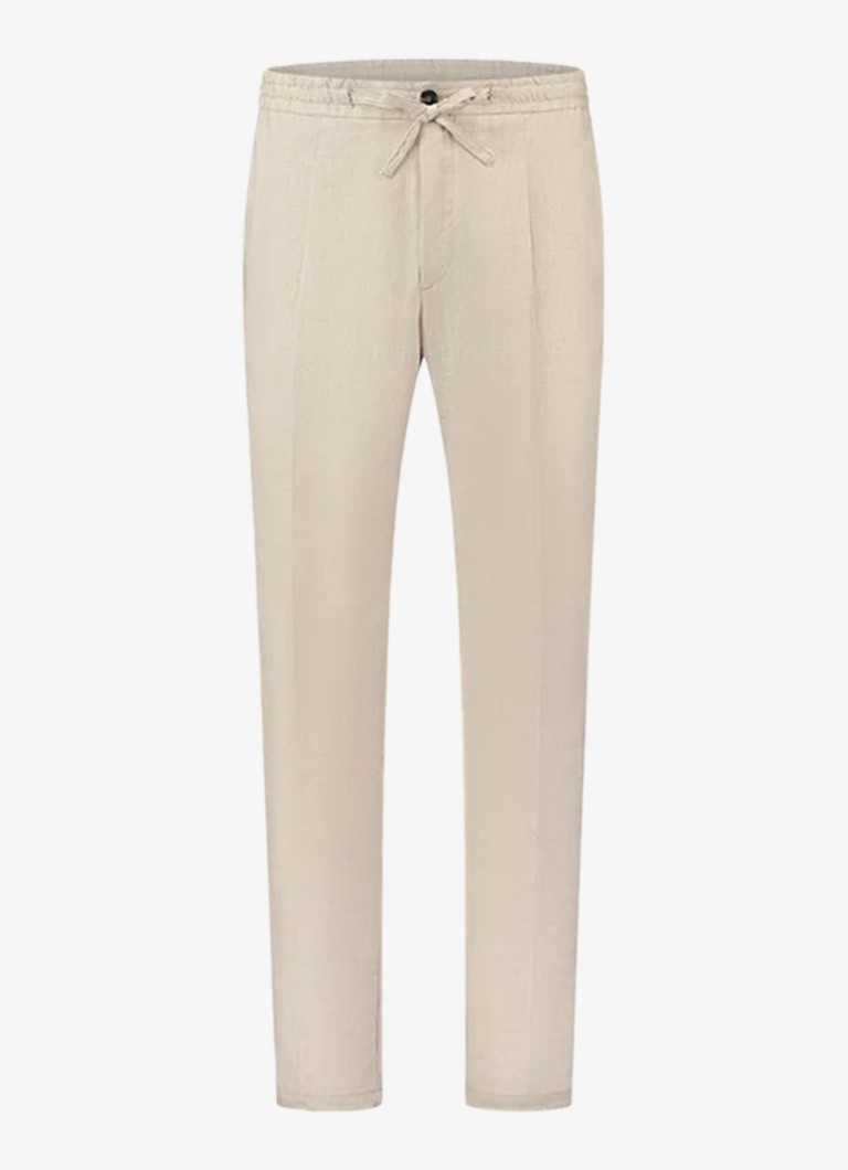 Aurélien Heren Straight fit pantalon van linnen in de kleur Beige-260