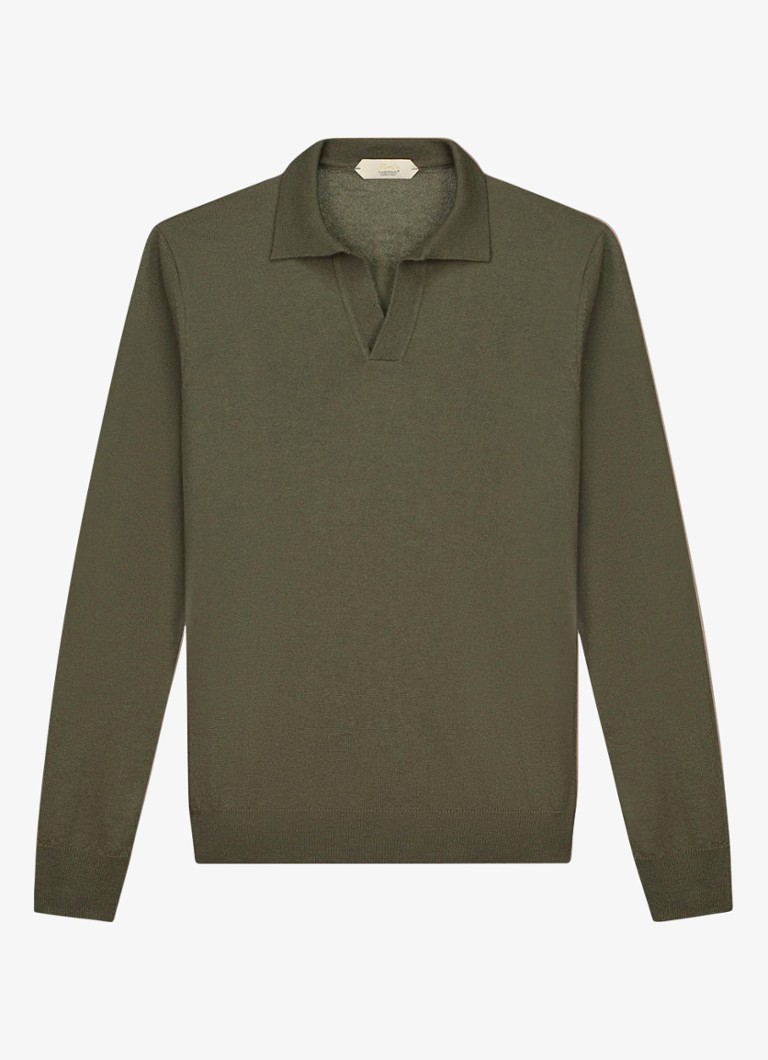 Aurélien Heren Regular fit polo van merino wol in de kleur Olive-300