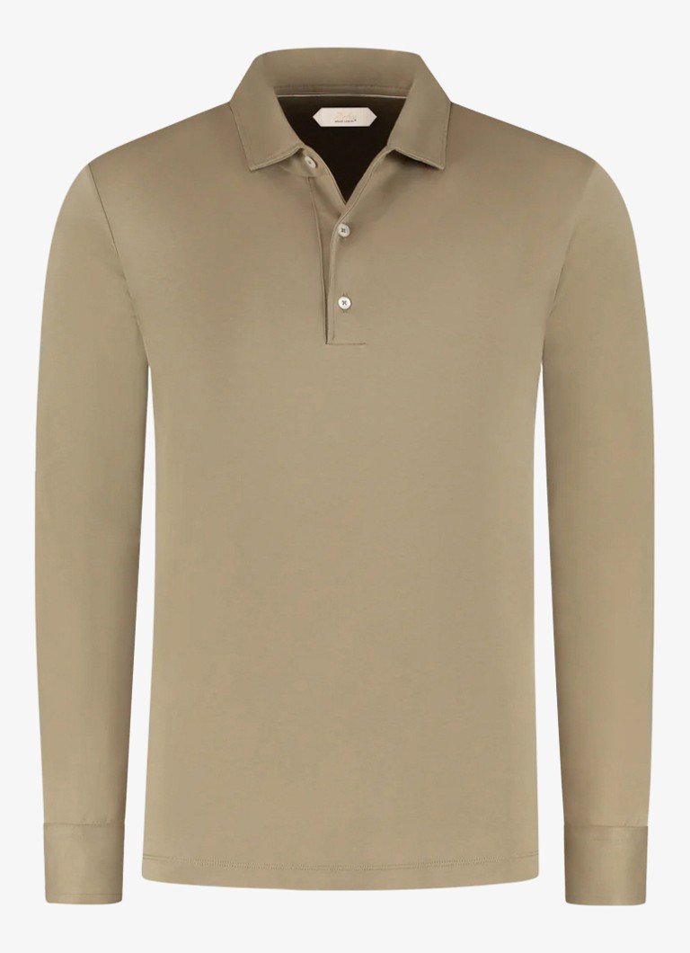 Aurélien Heren Regular fit polo in de kleur Dark Taupe-901