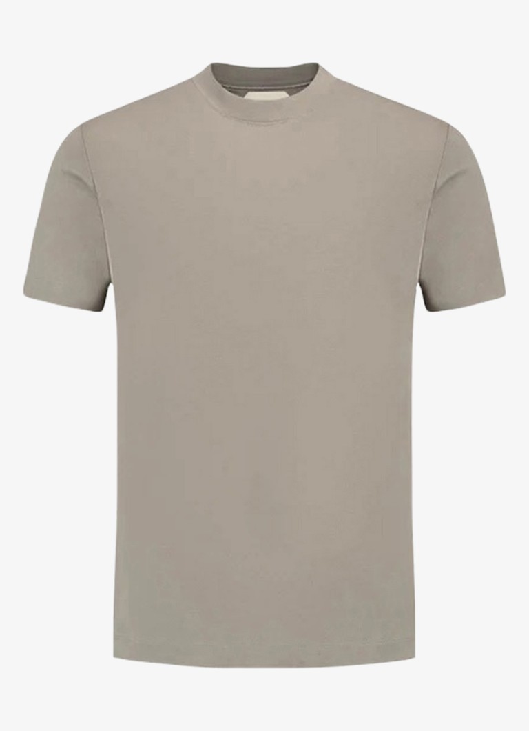 Aurélien Heren T-shirt met ronde hals in de kleur Dark Taupe-901