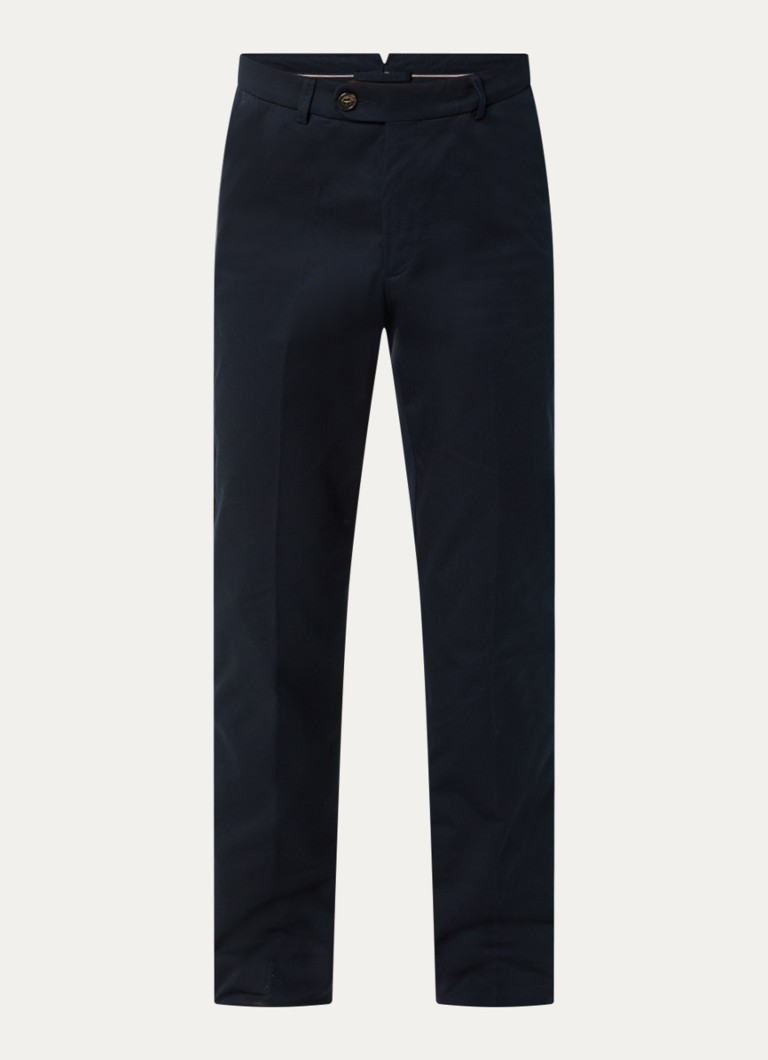 Aurélien Heren Metropolitan straight fit pantalon met steekzakken in de kleur Navy-410