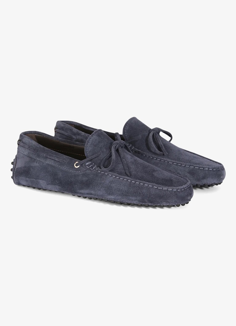 Aurélien Heren Driving mocassins van suède in de kleur Steel Blue-400 / Blauw
