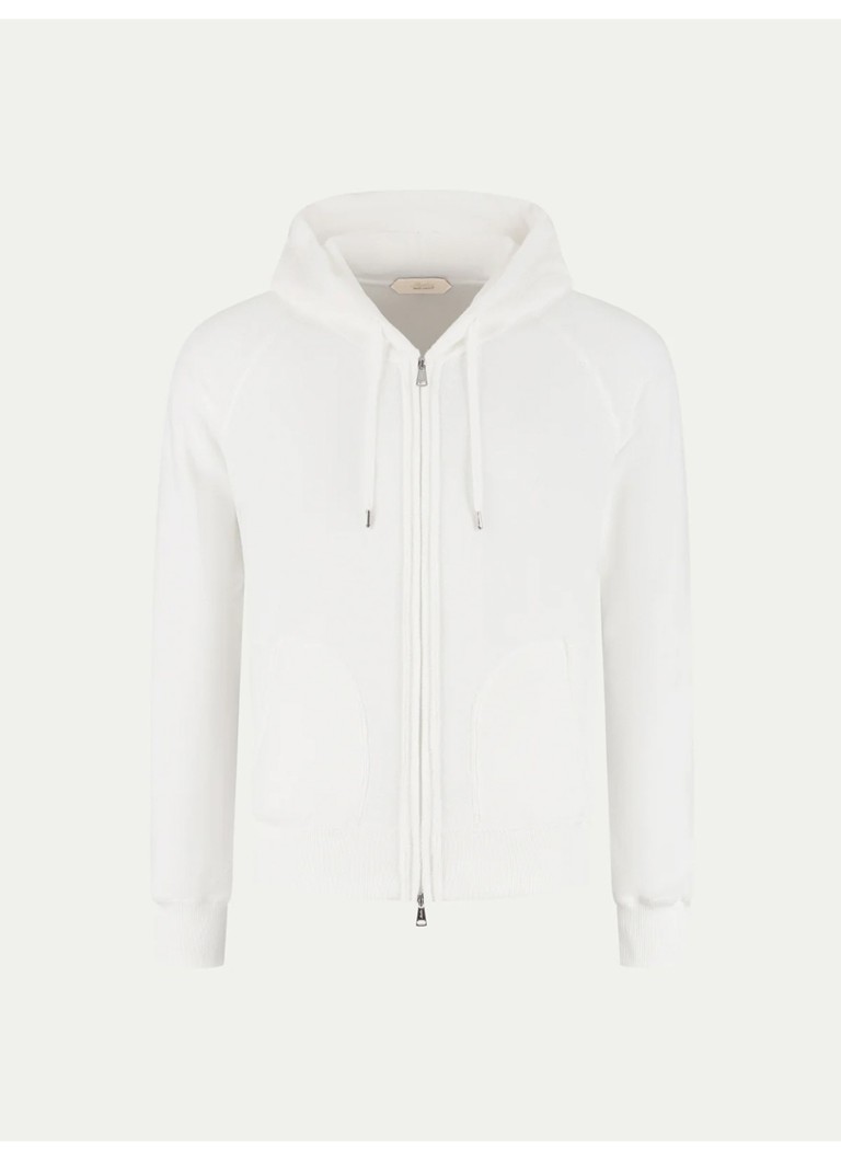 Aurélien Heren Sweatvest met opgestikte zakken in de kleur White-110 / Wit