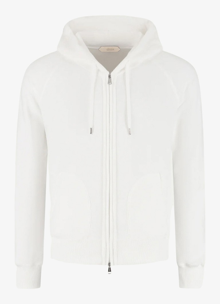 Aurélien Heren Sweatvest met opgestikte zakken in de kleur White-110