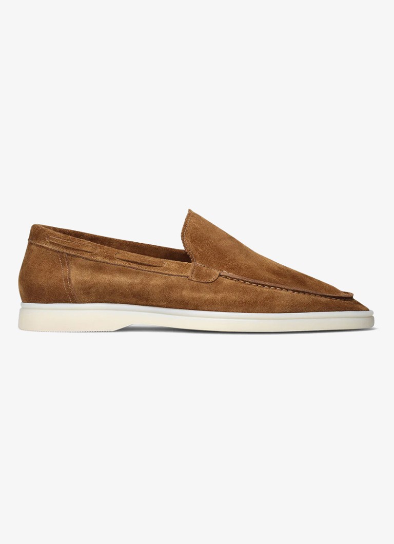 Aurélien Heren Yacht loafer van suède in de kleur Caramel-261 / Goud