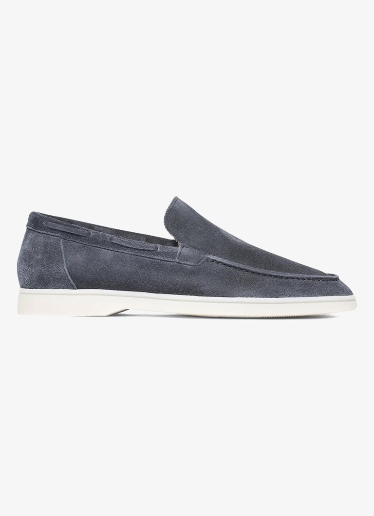 Aurélien Heren Yacht loafer van suède in de kleur Steel Blue-400 / Blauw