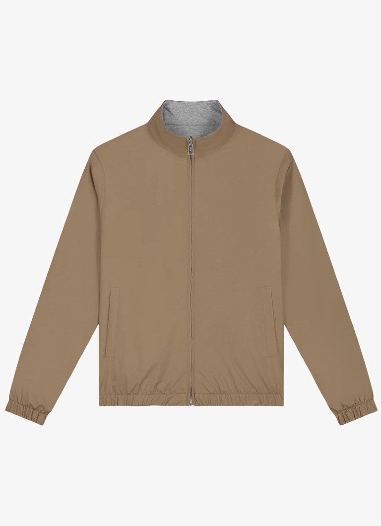 Aurélien Heren Reversible jack met steekzakken in de kleur Caramel-261