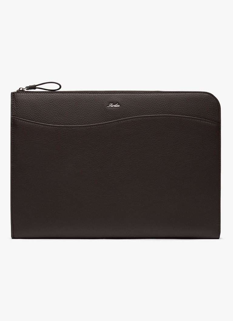 Aurélien Heren Wave handtas van kalfsleer in de kleur Brown-200 / Bruin