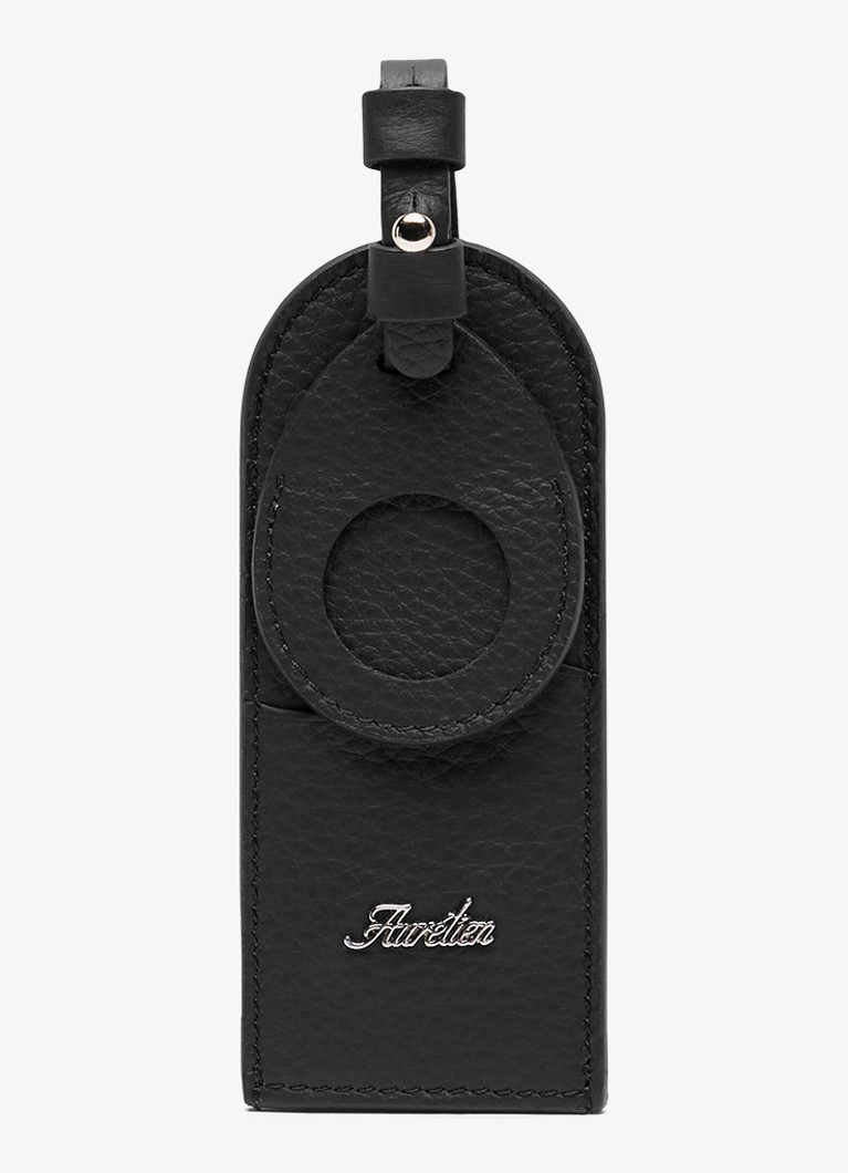 Aurélien Wave bagagelabel van kalfsleer Black-1 / Zwart - Deal