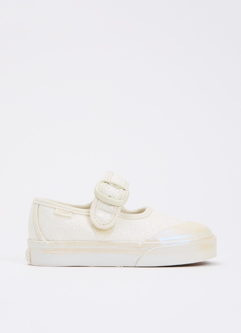 VANS Meisjes Mary Jane ballerina van canvas met glitter in de kleur Wit, maat: 21