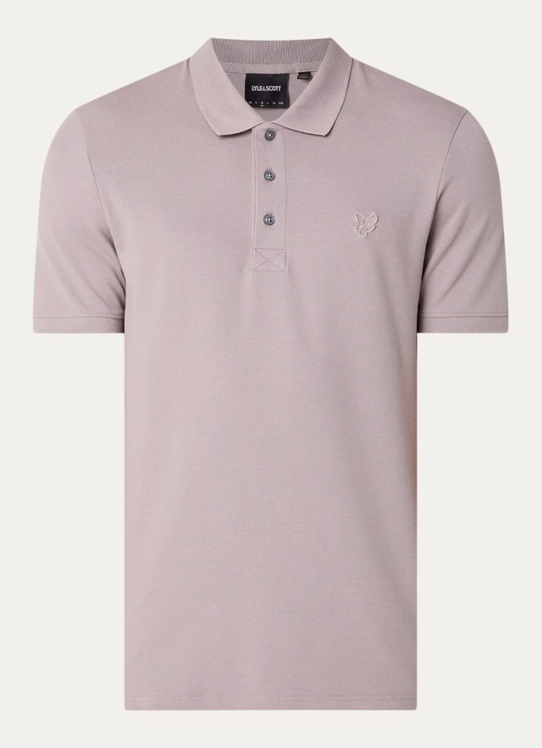 Lyle & Scott Heren Regular fit polo met logoborduring in de kleur Grijs, maat: L