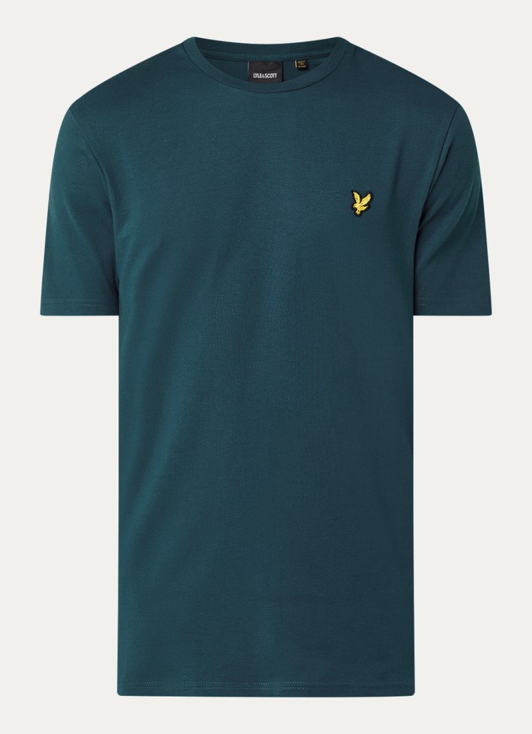 Lyle & Scott Heren T-shirt met logoborduring in de kleur Petrol, maat: S