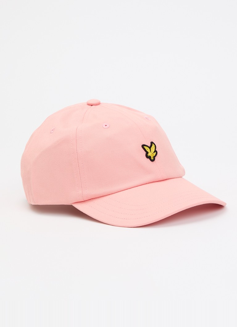 Lyle & Scott Heren Pet met logoborduring in de kleur Zalmroze, maat: ONE SIZE