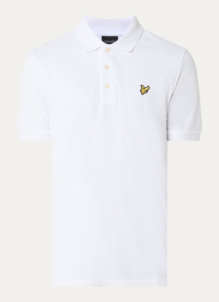 Lyle & Scott Heren Regular fit polo met logo in de kleur Wit, maat: XXL