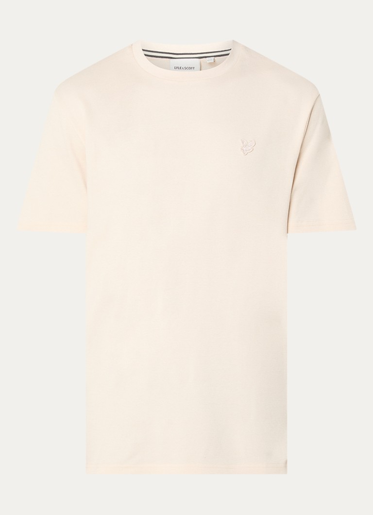 Lyle & Scott Heren T-shirt met logo in de kleur Beige, maat: XXL
