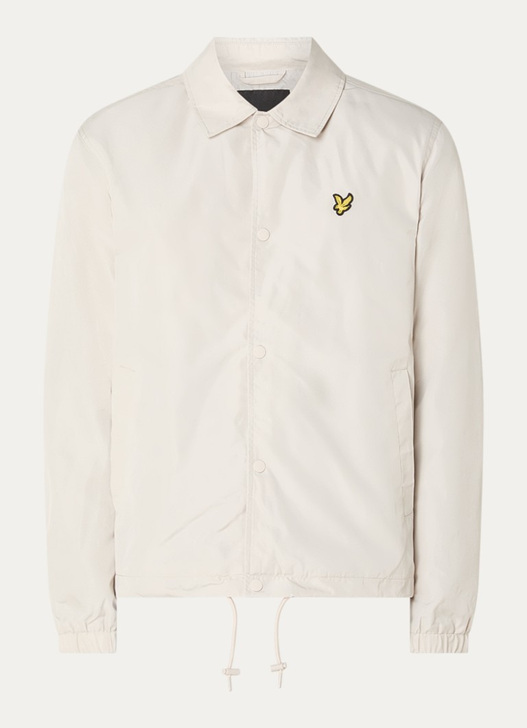 Lyle & Scott Heren Coach jack met steekzakken in de kleur Creme, maat: M