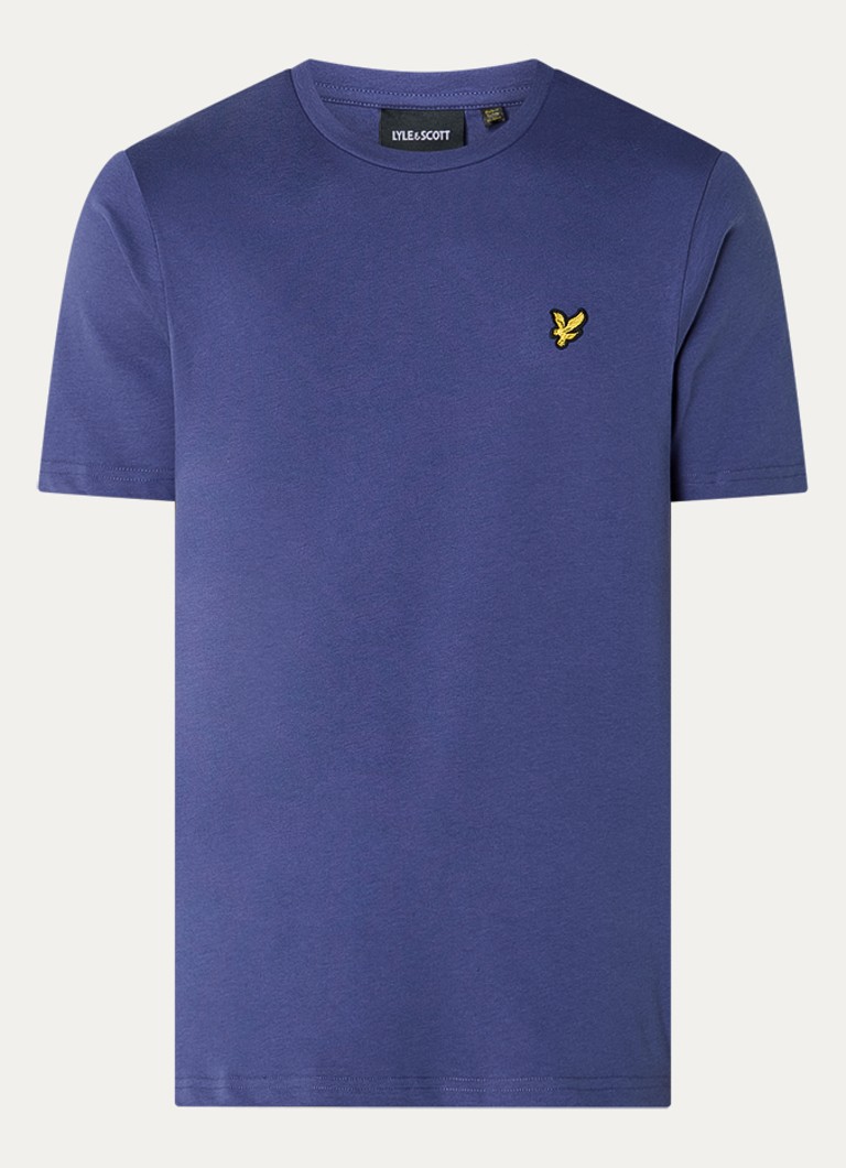 Lyle & Scott Heren T-shirt met logoborduring in de kleur Donkerblauw, maat: XXL