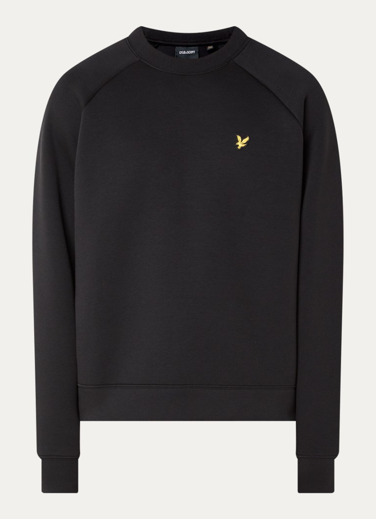 Lyle & Scott Heren Sweater met logoborduring in de kleur Zwart, maat: XL