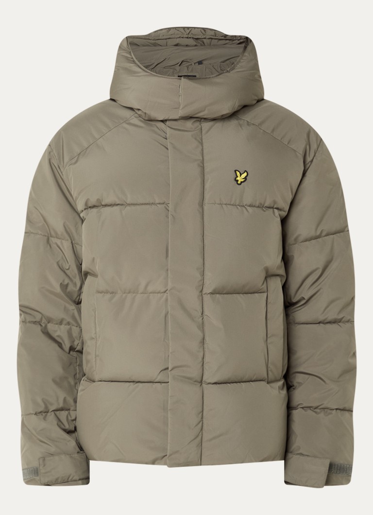 Lyle & Scott Heren Gewatteerd jack met afneembare capuchon in de kleur Mosgroen, maat: S
