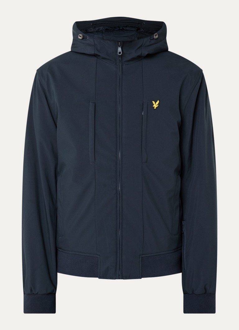 Lyle & Scott Heren Softshell jack met capuchon en ritszakken in de kleur Donkerblauw, maat: XXL