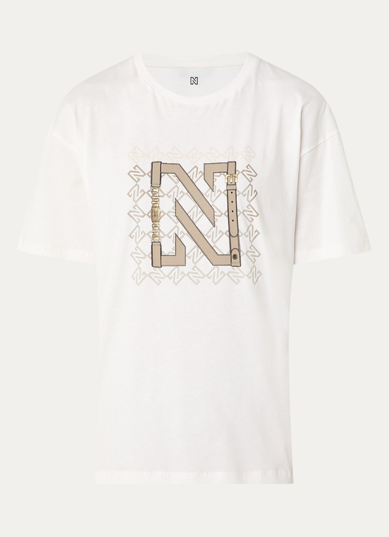 NIKKIE Dames Chain T-shirt met print in de kleur Oudroze