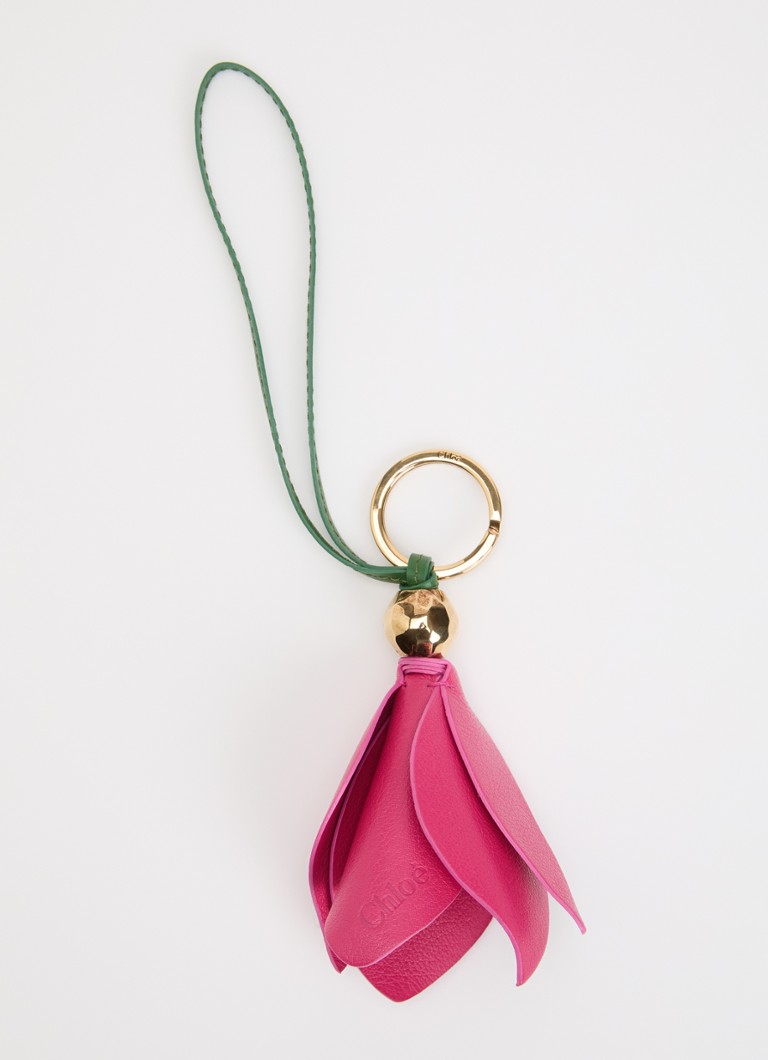 Chloé Dames Tasbedel van leer in de kleur Fuchsia, maat: One Size