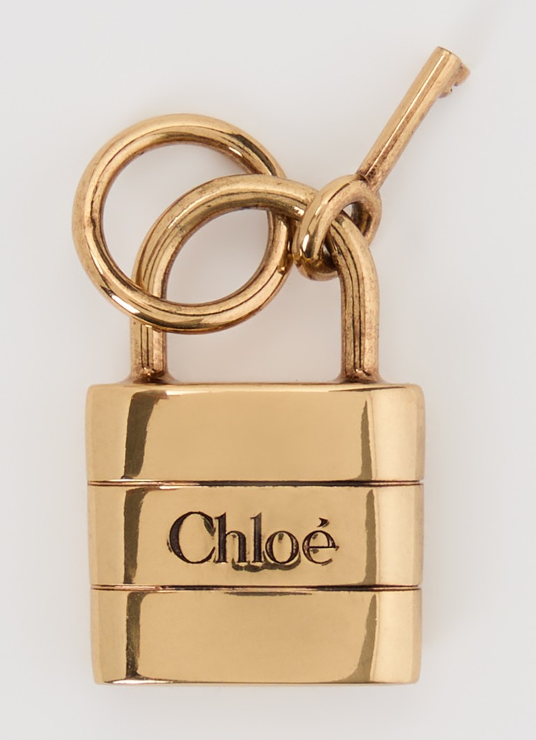 Chloé Dames Lock tasbedel met logo in de kleur Goud, maat: One Size