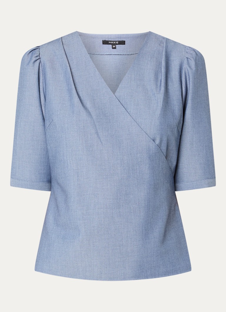 NIKKIE Dames Parisa tuniek met ballonmouw in de kleur Blauwgrijs