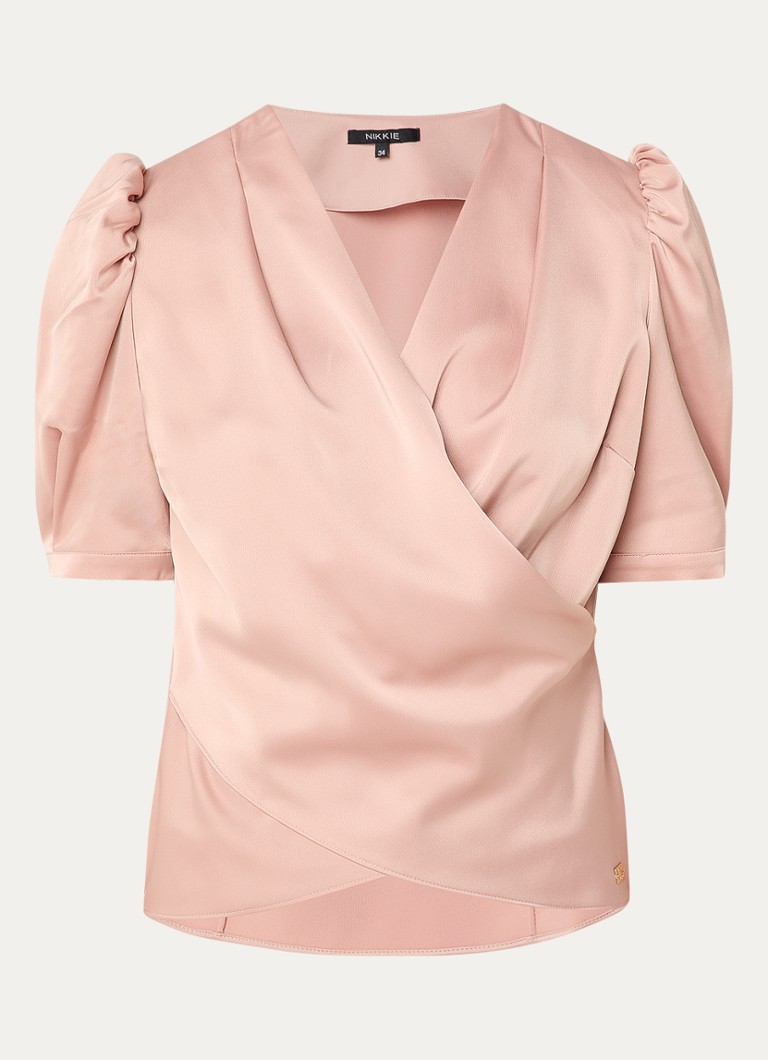 NIKKIE Dames Kransis tuniek met pofmouwen in de kleur Zalmroze
