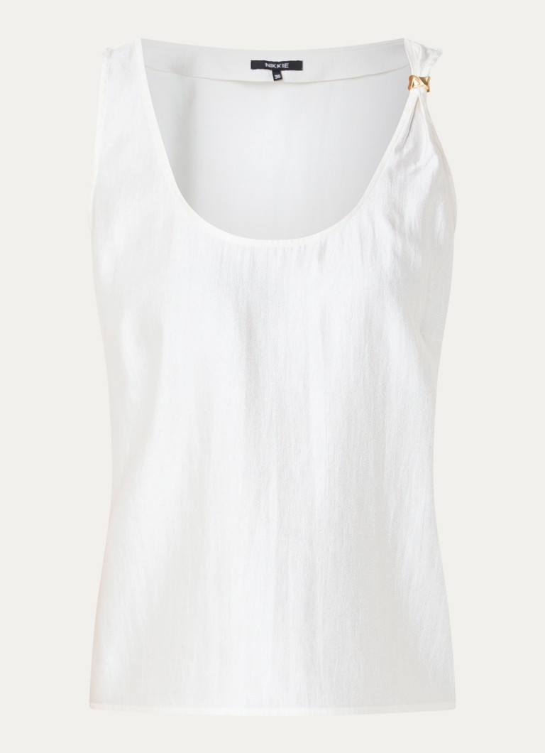 NIKKIE Dames Relizane top met metallic finish in de kleur Wit