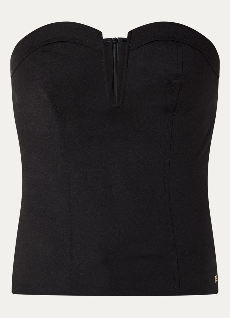 NIKKIE Dames Peoria strapless top met logo in de kleur Zwart