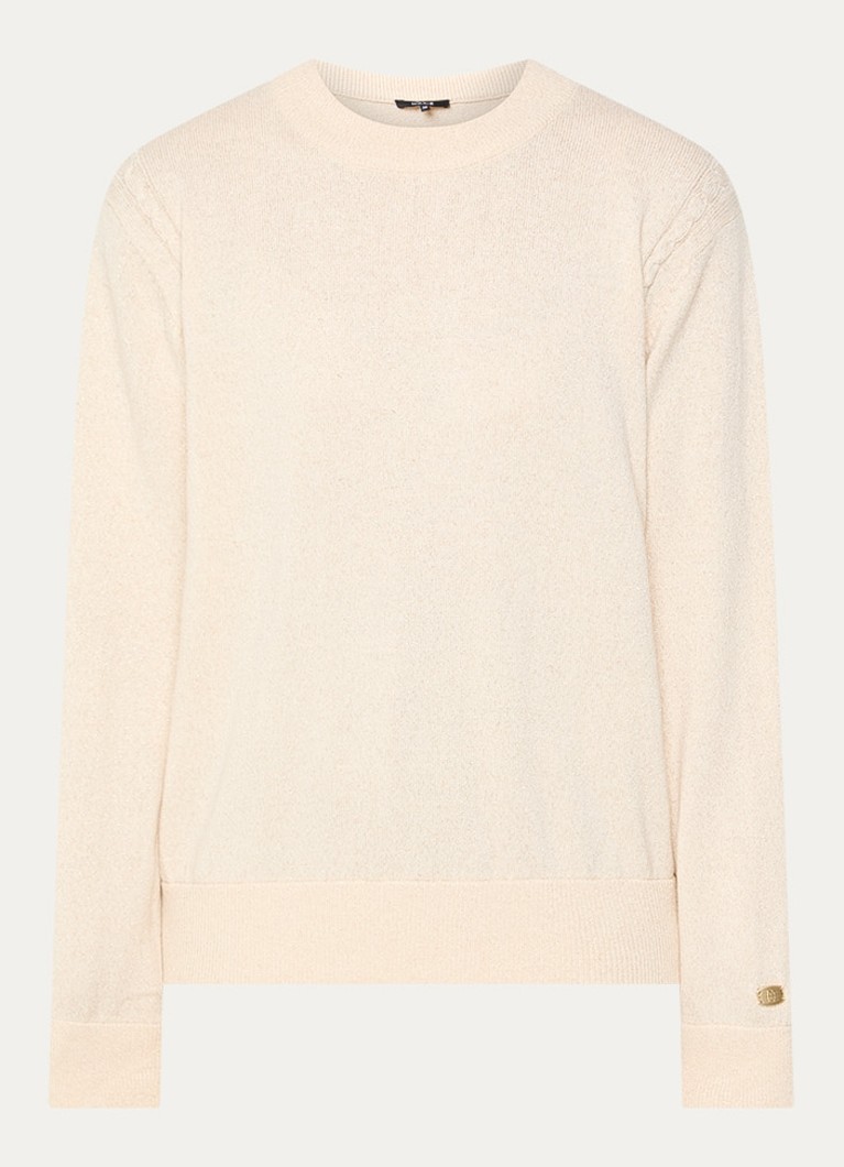 NIKKIE Dames Pesaro fijngebreide trui in wolblend met lurex in de kleur Creme