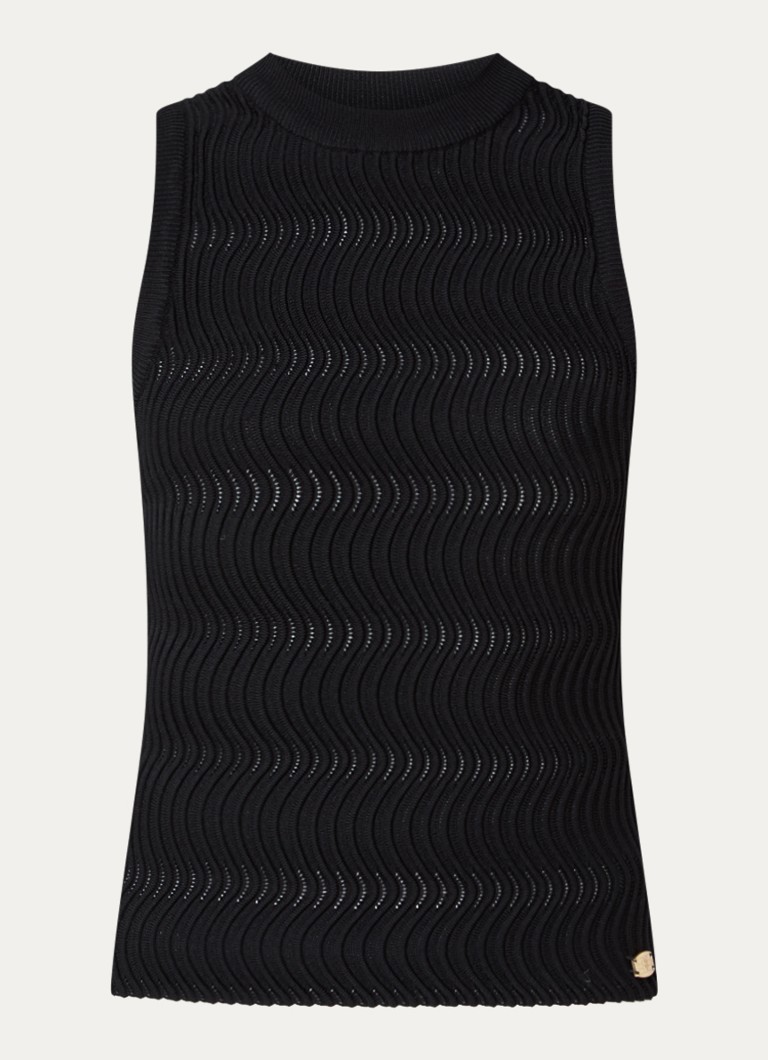 NIKKIE Dames Prescott top met structuur in de kleur Zwart