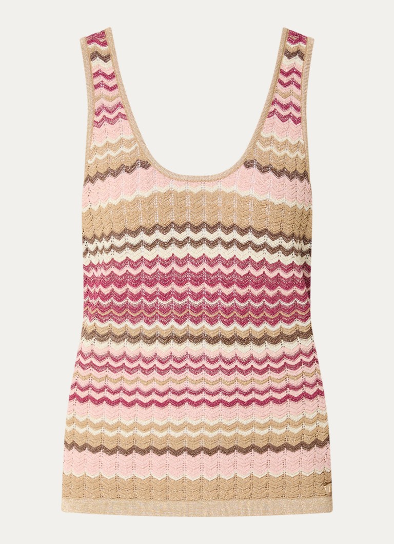 NIKKIE Dames Rio top met metallic finish in de kleur Beige