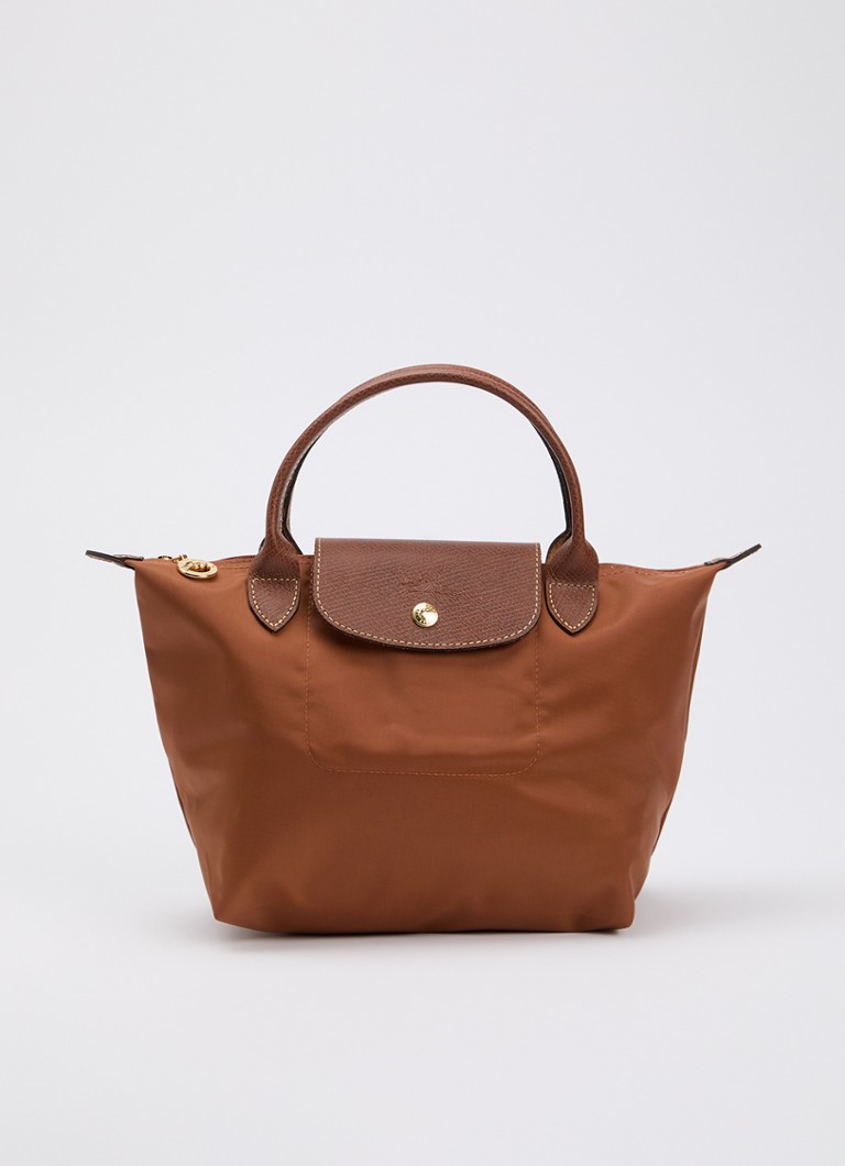 Longchamp Dames Le Pliage Original handtas S met leren details in de kleur Cognac