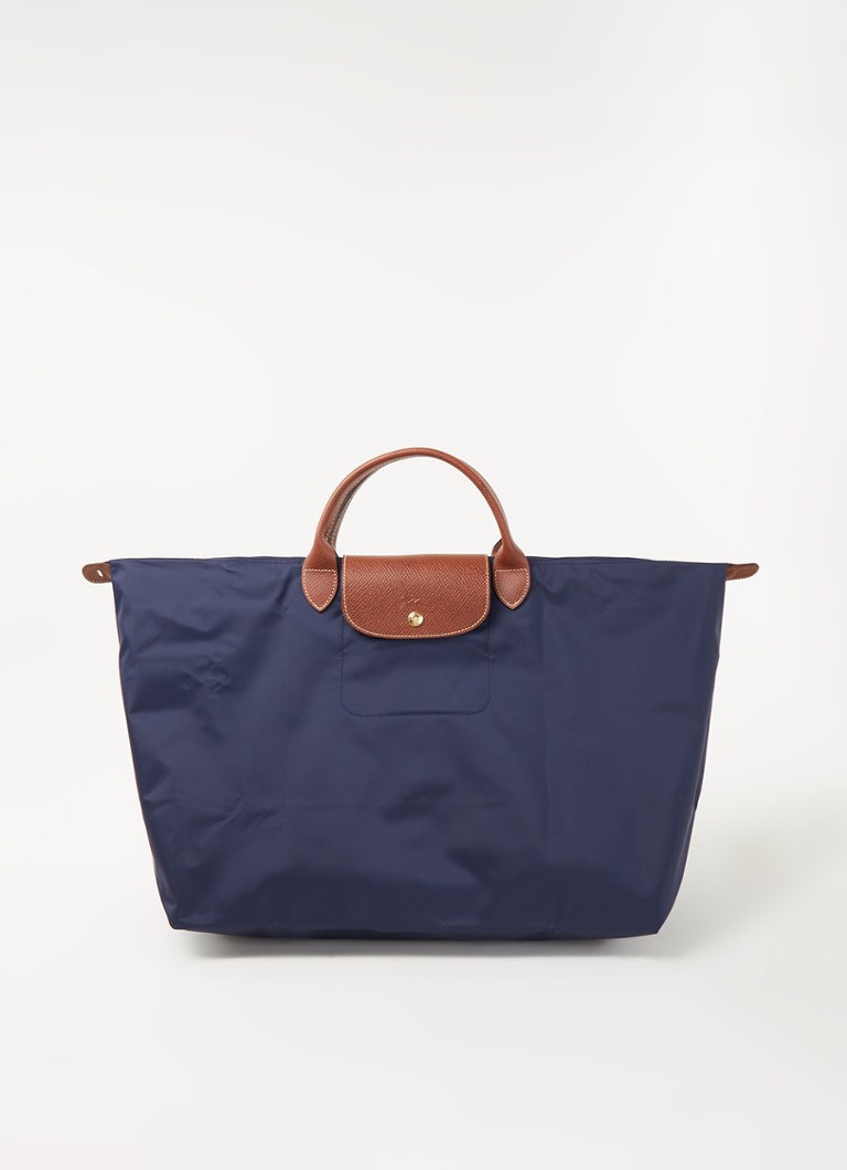 Longchamp Le Pliage Original reistas L met leren details Donkerblauw - Deal