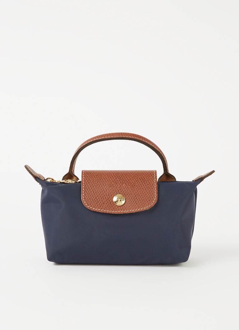 Longchamp Dames Le Pliage handtas met leren details in de kleur Blauw