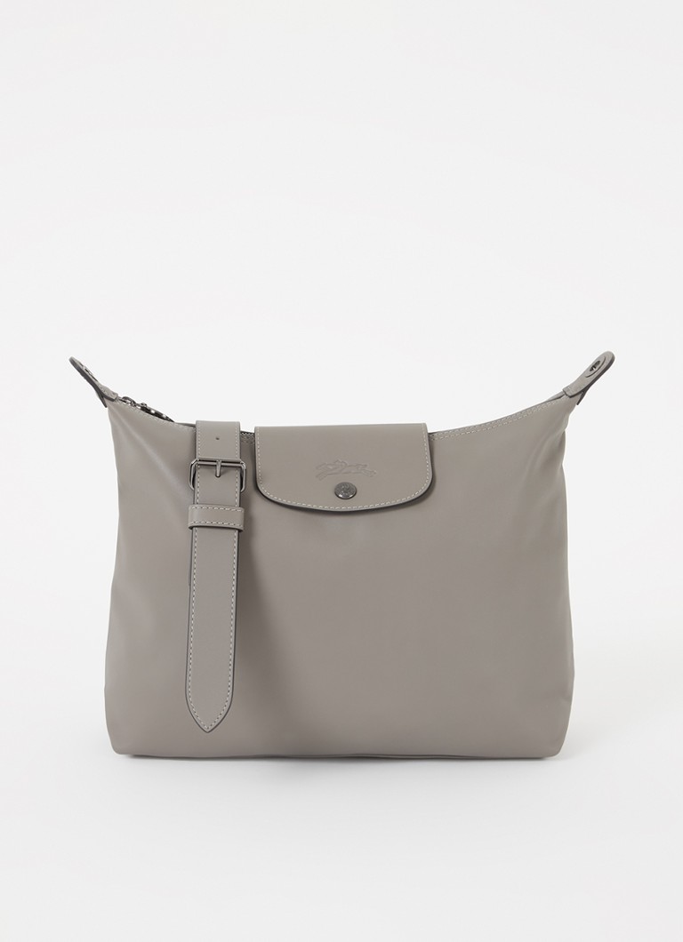 Longchamp Dames Le Pliage Xtra schoudertas M van leer in de kleur Grijs
