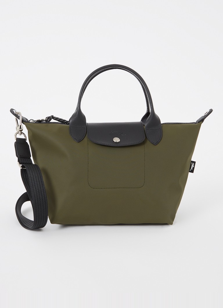 Longchamp Dames Le Pliage Energy handtas S met leren details in de kleur Legergroen