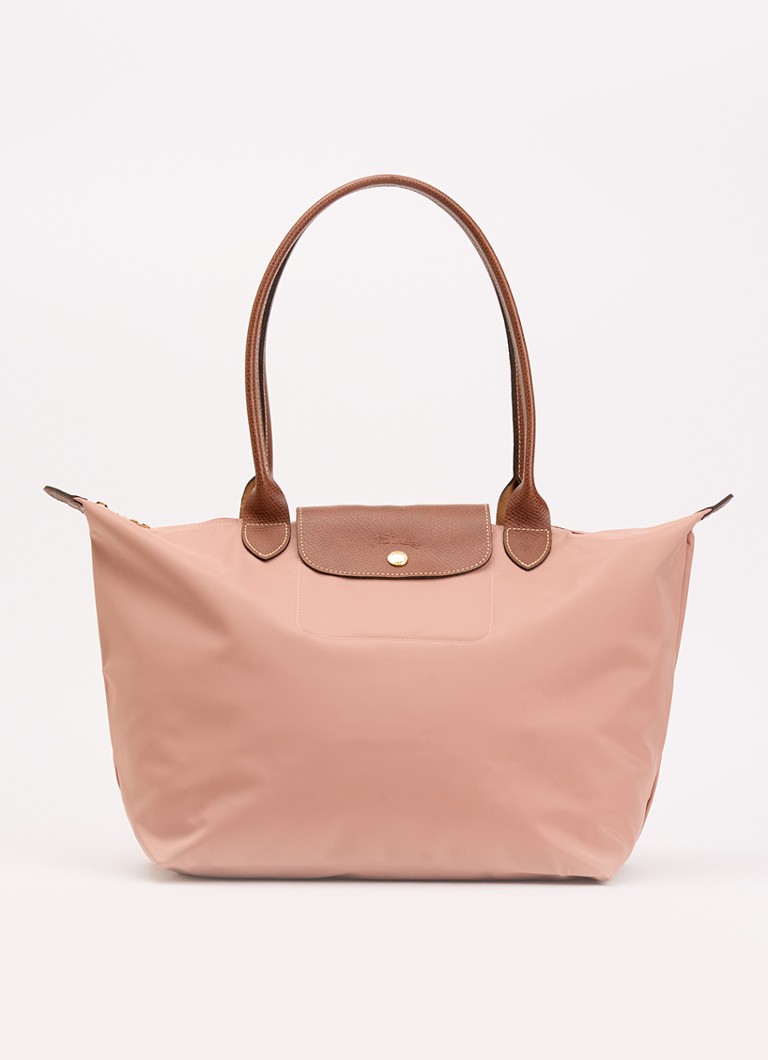 Longchamp Dames Le Pliage Original schoudertas L met leren details in de kleur Oudroze